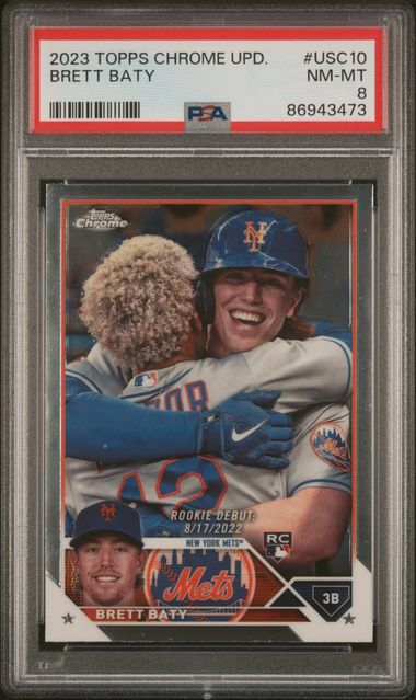 Brett Baty 2024 Bowman Chrome 1st Auto PSA 9 Mets