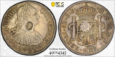 (1797) $1 KM-637 C/M on Peru 8R AU53
