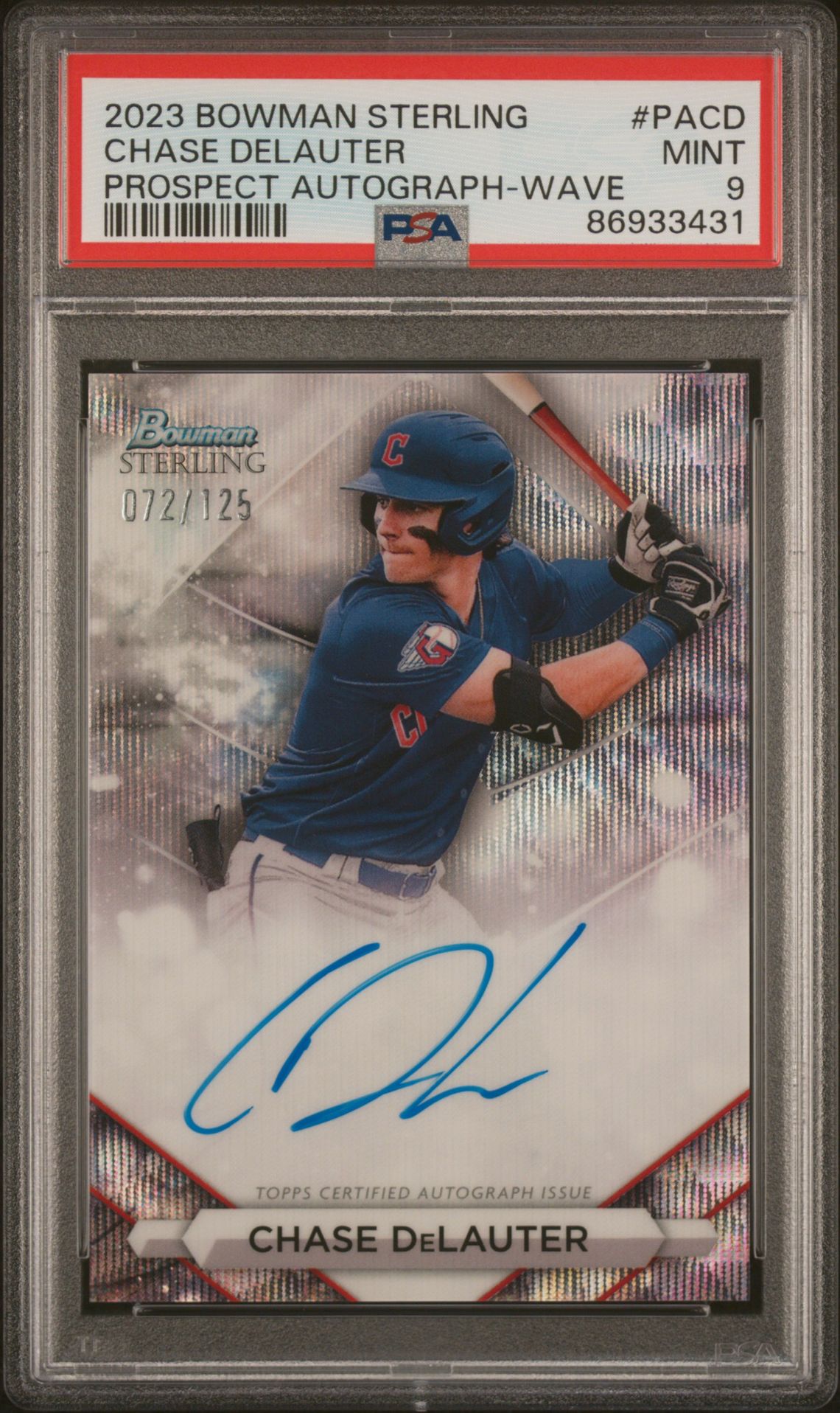 2023 Bowman BOWMAN STERLING PROSPECT AUTOGRAPHS WAVE REF #PACD Chase Delauter front