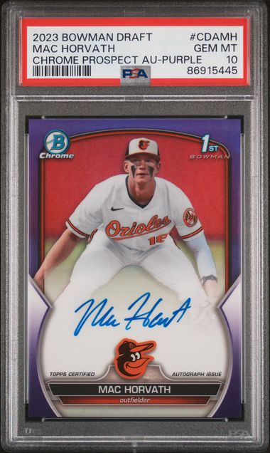 2023 Bowman Bowman Draft Purple Refractor Mac Horvath front