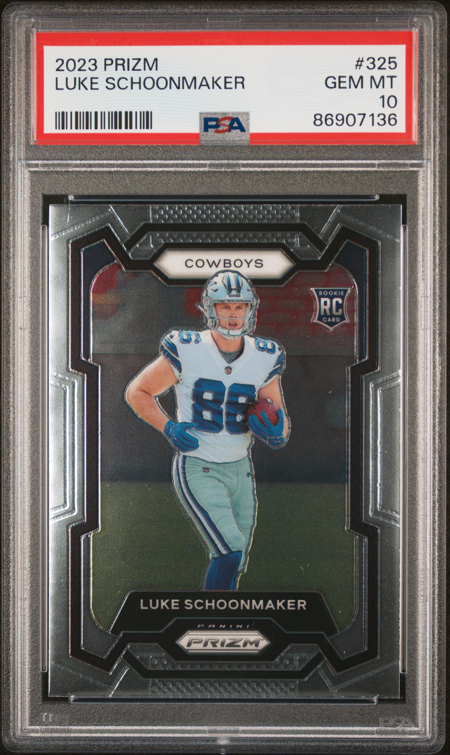 2023 Panini Prizm #325 Luke Schoonmaker Rookie Card – PSA GEM MT 10