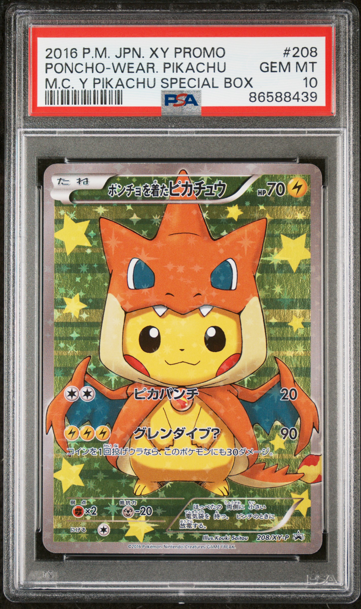 PSA 10 Poncho Pikachu Audino XY Promo Business Card 2016