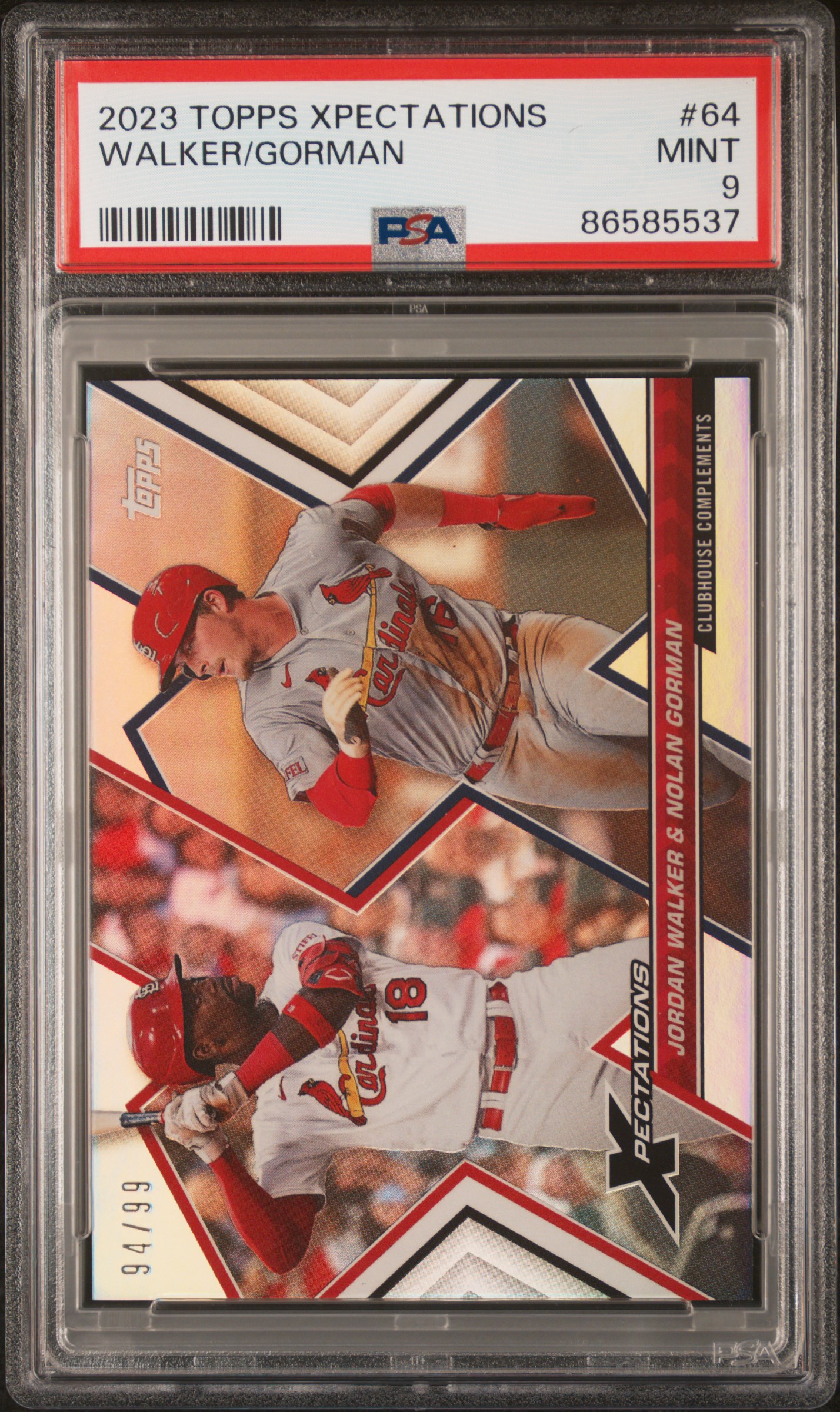 2023 #64 Jordan Walker/Nolan Gorman PSA 9 Topps Xpectations