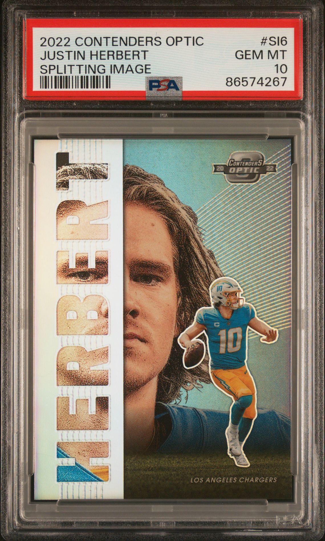 2022 Panini PANINI CONTENDERS OPTIC SPLITTING IMAGE #SI6 Justin Herbert front