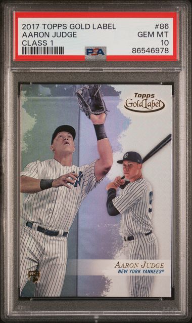2017 Topps Gold Label Class 1 #86 Aaron Judge Rookie Card – PSA 