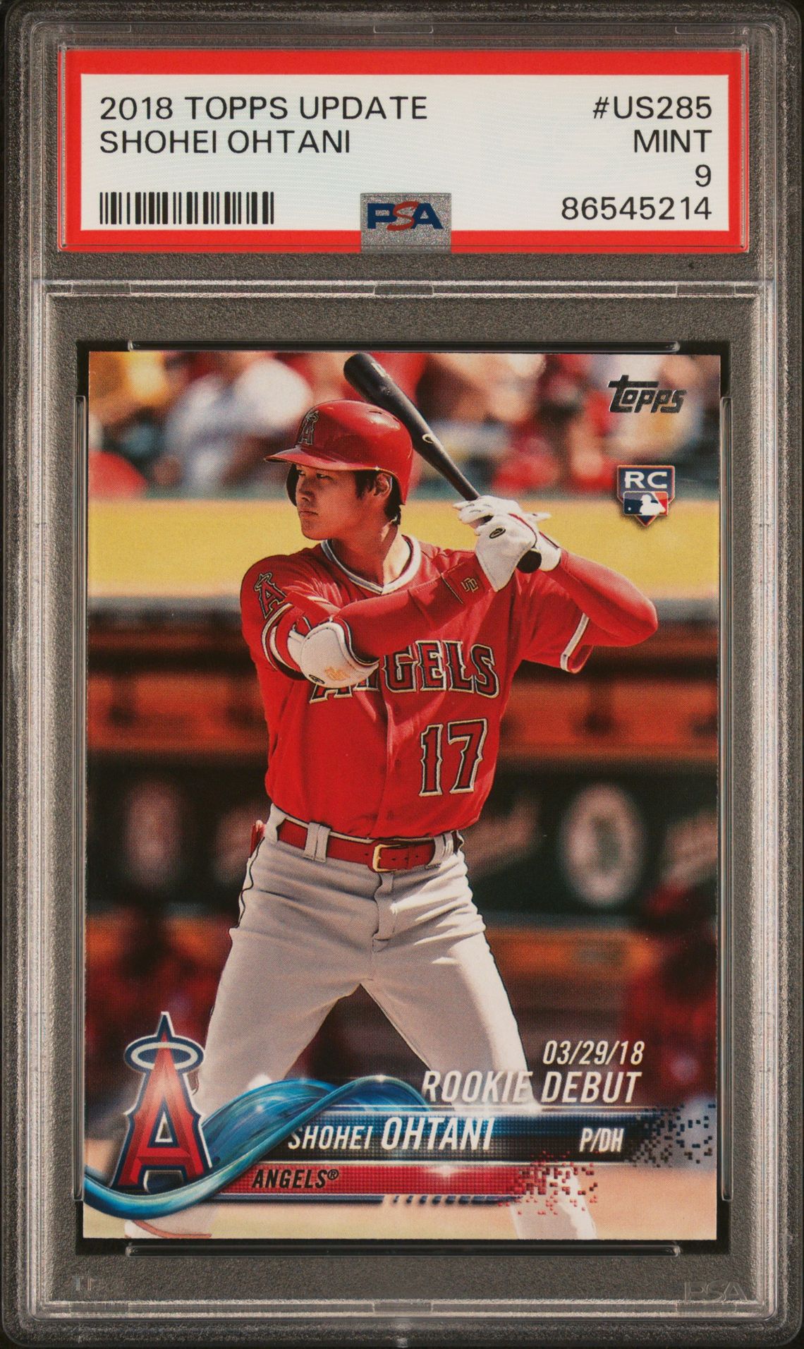 2018 Topps Update Shohei Ohtani #Us285 Mint 9 front