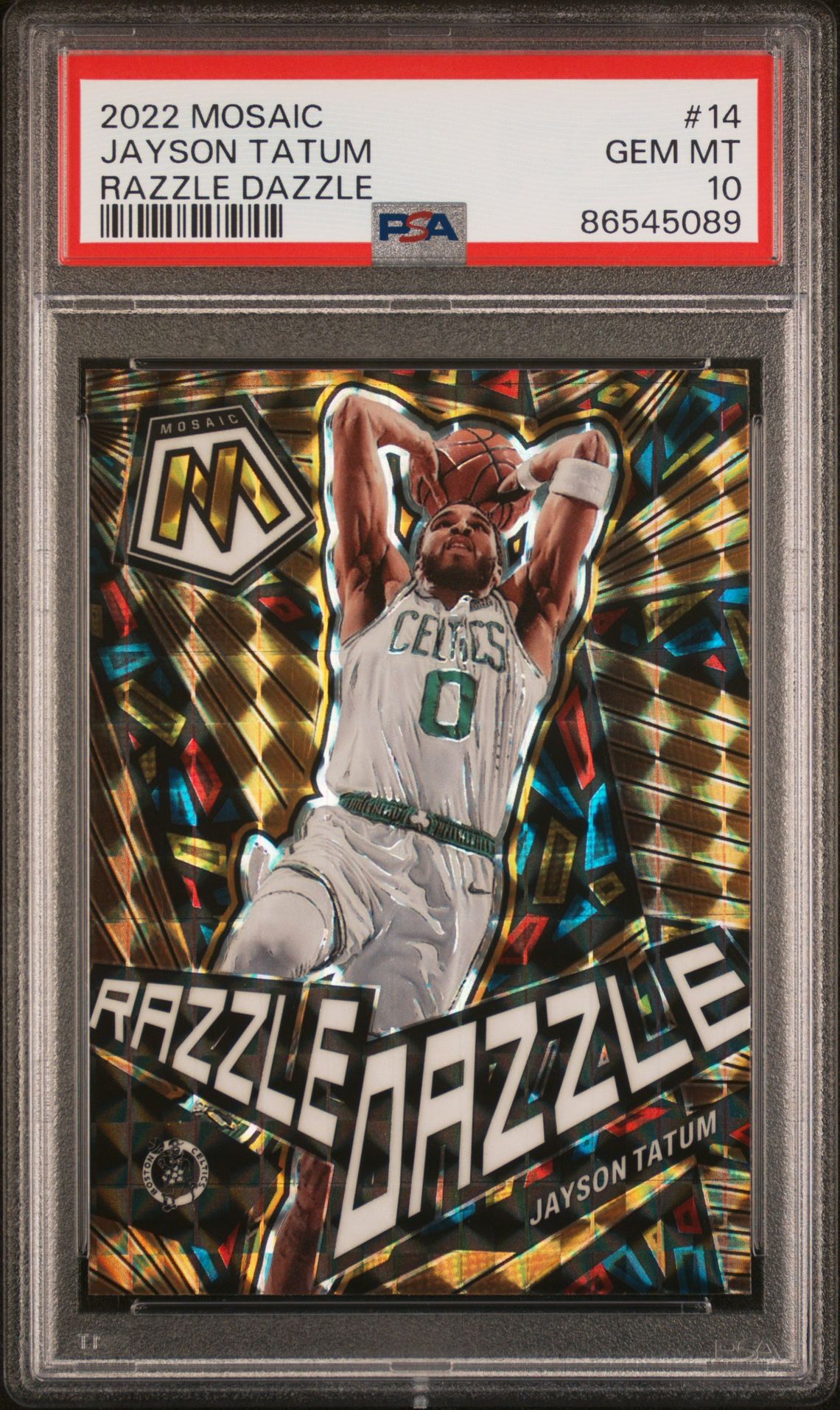 2022 Panini PANINI MOSAIC RAZZLE DAZZLE #14 Jayson Tatum front