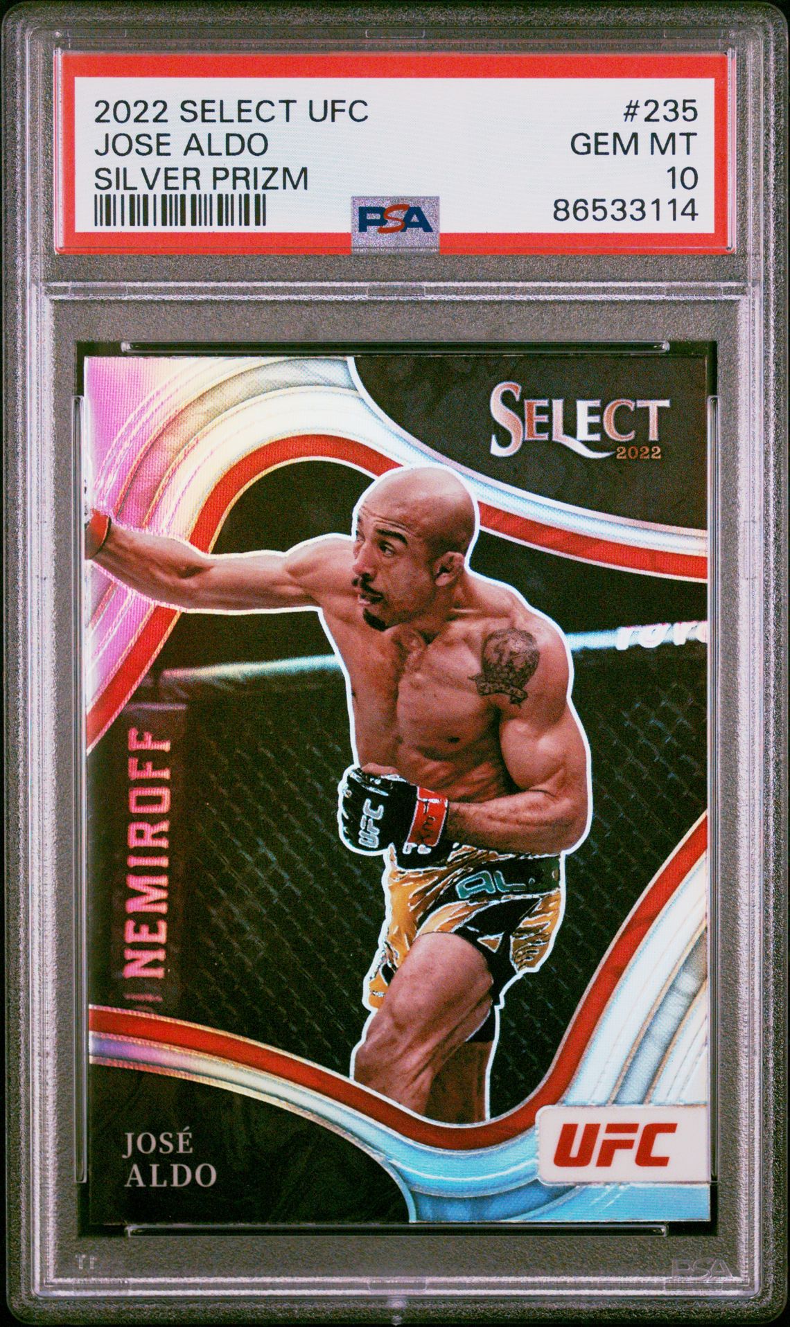 2022 Panini PANINI SELECT UFC SILVER PRIZM #235 Jose Aldo front