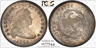 1795 $1 BB-51, Off-Center Bust MS66