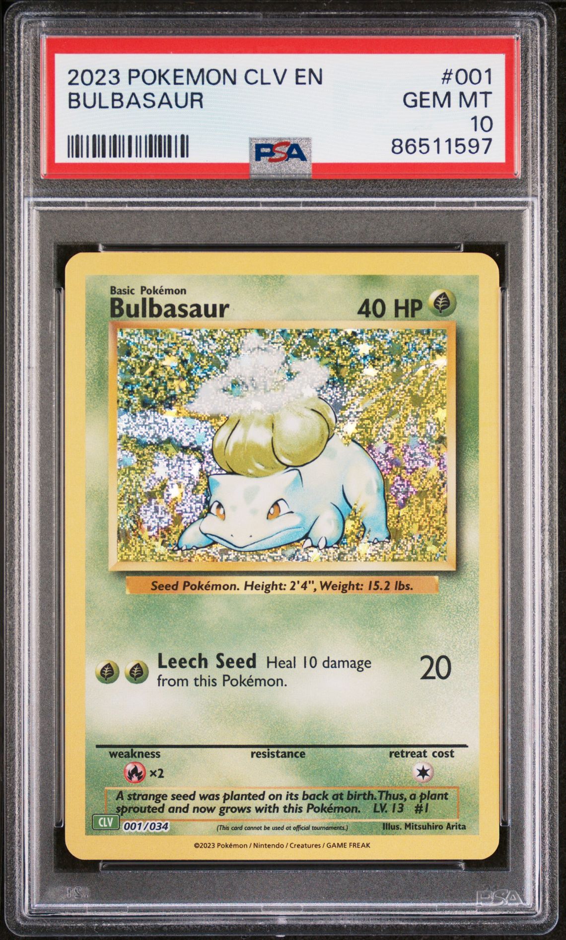 2023 Classic POKEMON CLV-TRADING CARD GAME CLASSIC VENUSAUR & LUGIA ex DECK Holo #001 Bulbasaur front