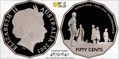 2005 50C Remembrance Silver PR69DCAM