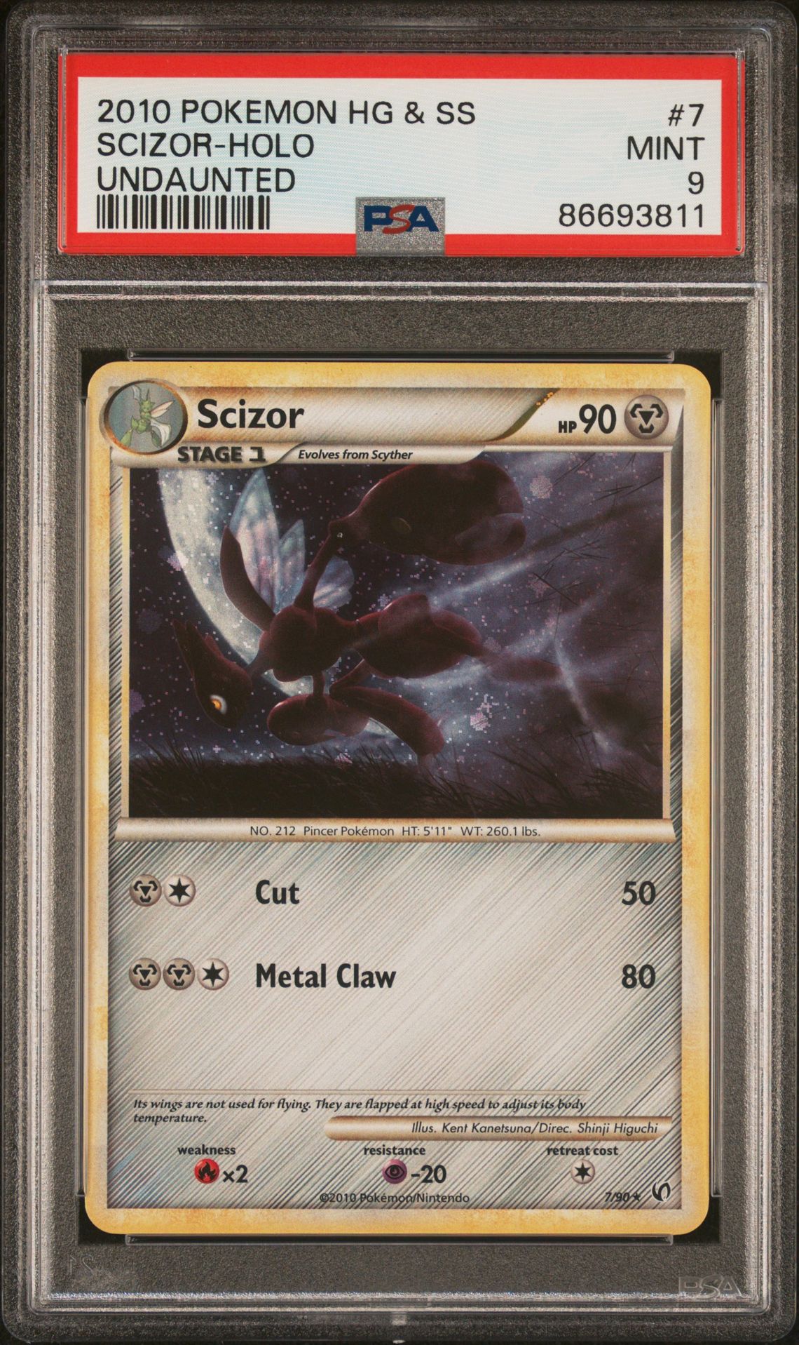 2010 Pokemon POKEMON HEARTGOLD & SOULSILVER UNDAUNTED #7 Scizor-Holo front