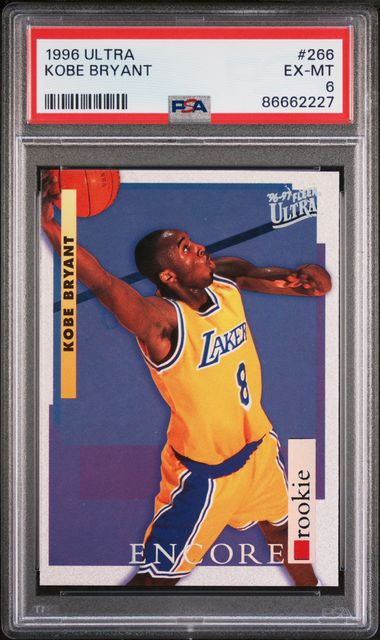 1996-97 Fleer Ultra #266 Kobe Bryant Rookie Card – PSA EX-MT 6 on