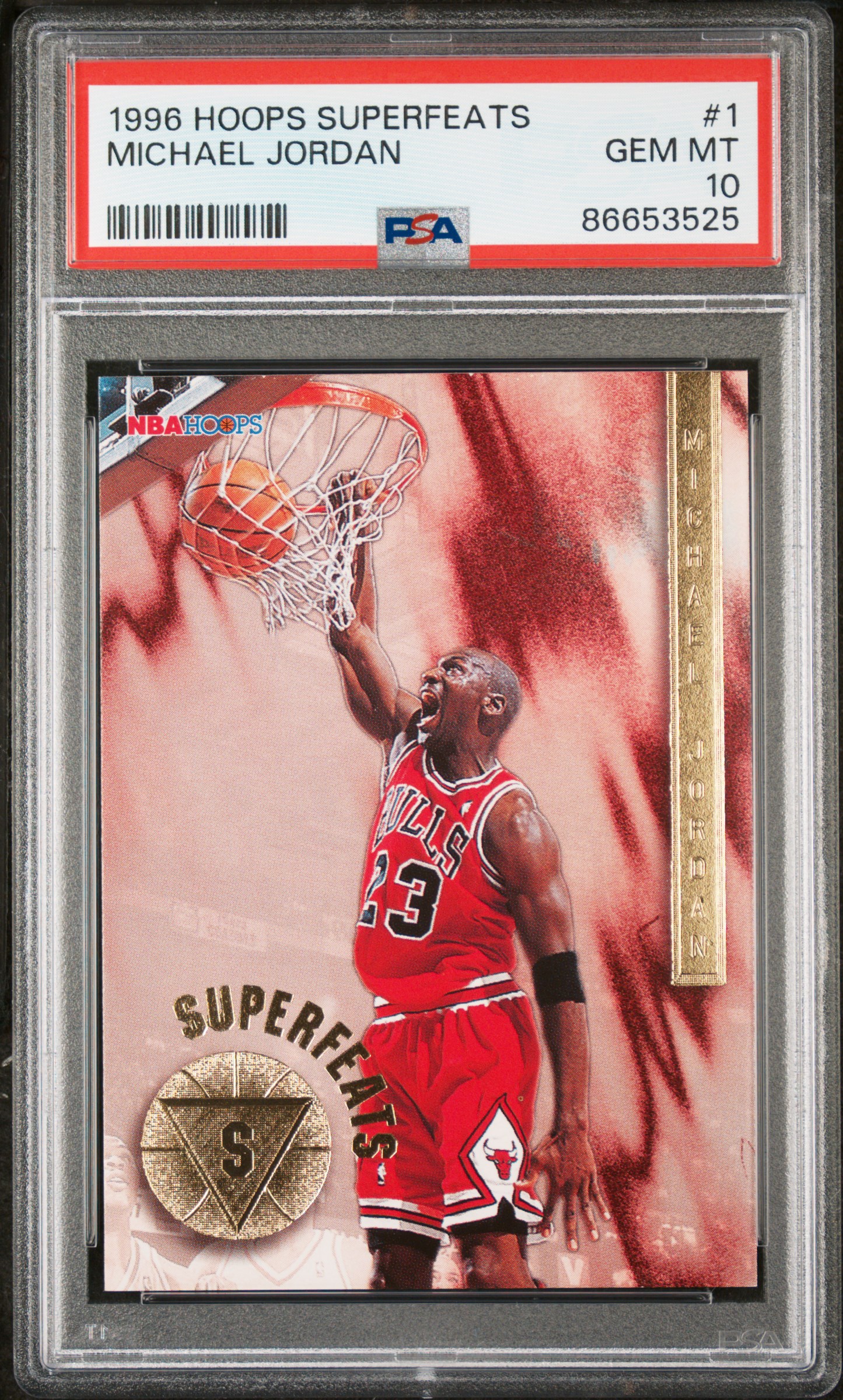 1996-97 Hoops Superfeats #1 Michael Jordan – PSA GEM MT 10