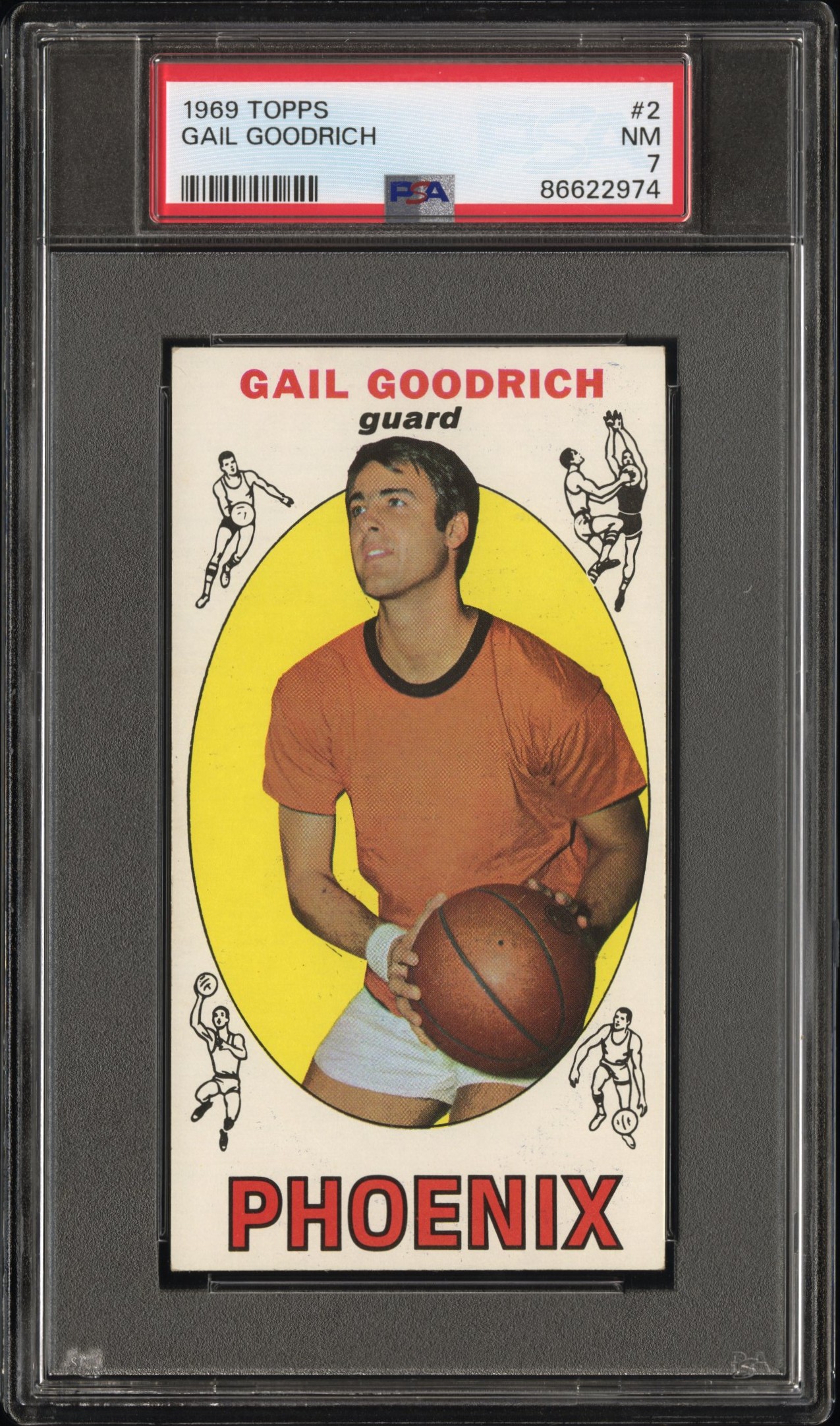 1969-70 Topps #2 Gail Goodrich Rookie Card – PSA NM 7