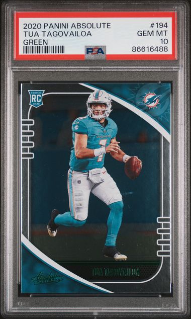 Tua Tagovailoa Absoute Green Rookie selling PSA 10