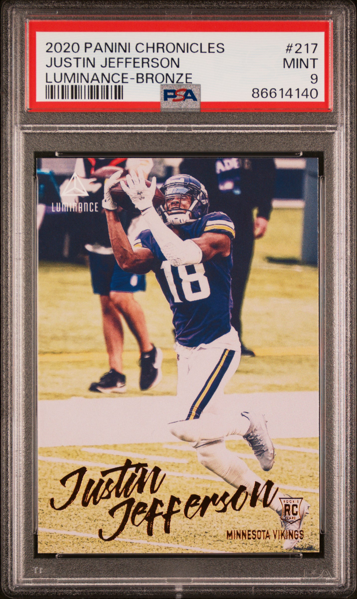 2020 #217 Justin Jefferson PSA 9 Panini Chronicles Luminance