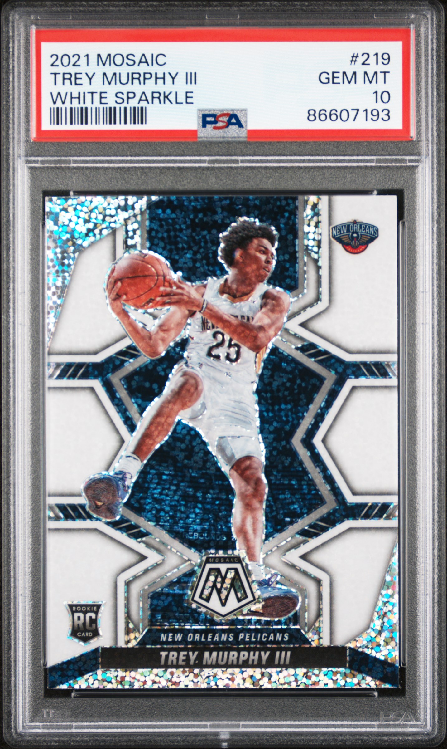 2021-22 Panini Mosaic White Sparkle #219 Trey Murphy III Rookie Card – PSA GEM MT 10