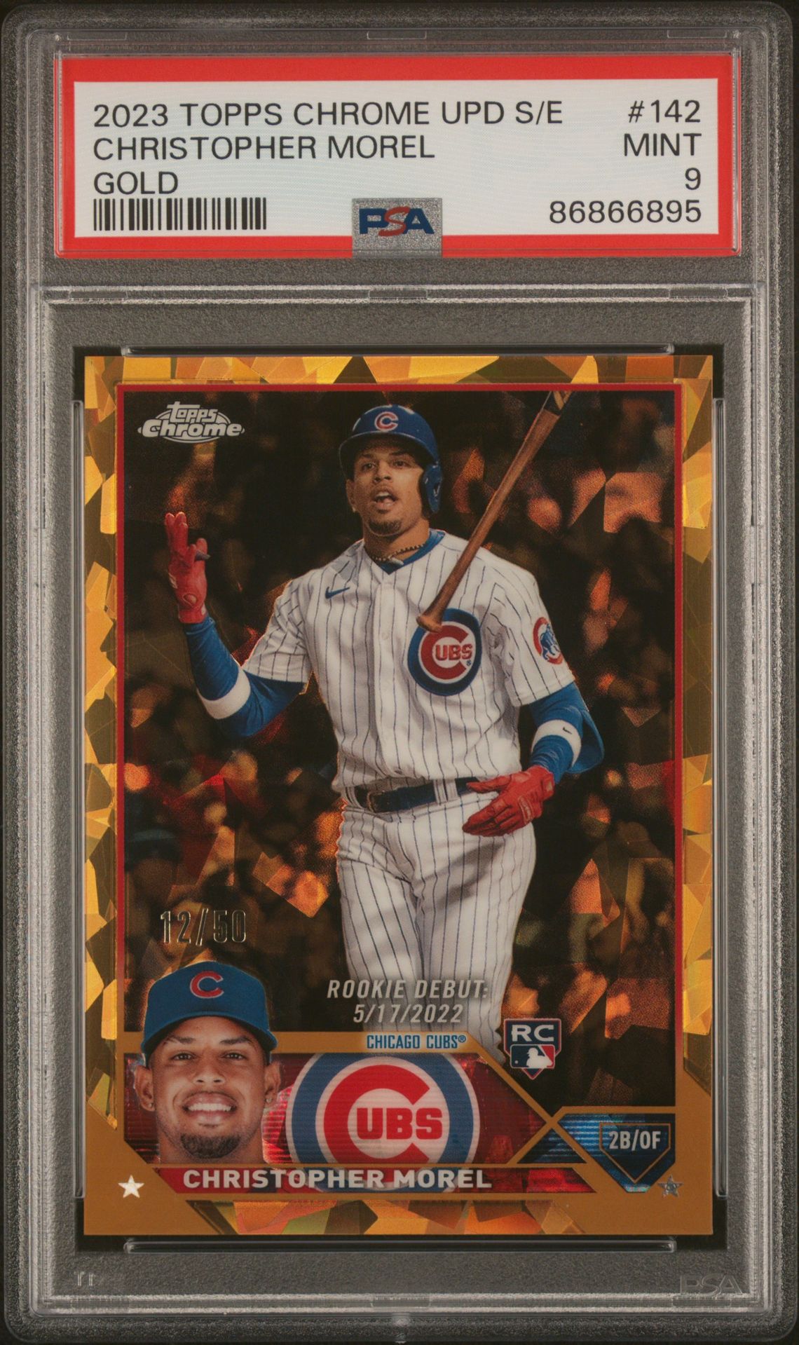 2023 Topps Chrome TOPPS CHROME UPDATE SAPPHIRE EDITION GOLD #142 Christopher Morel front