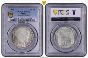 1936 20 Fr Gad-852 F-400 MS66