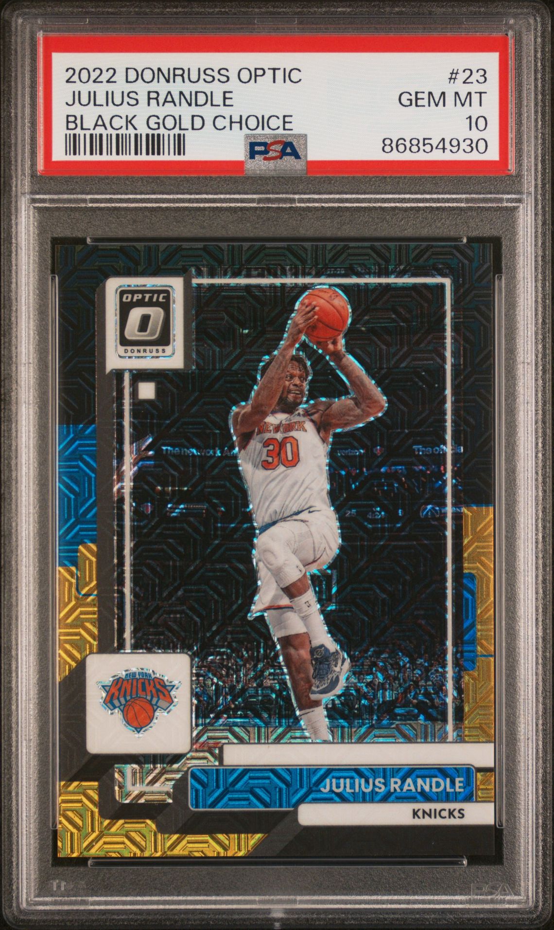 2022 Panini PANINI DONRUSS OPTIC BLACK GOLD CHOICE #23 Julius Randle front