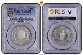 1929-G 3 Mk Constitution J-340 PR65CAM