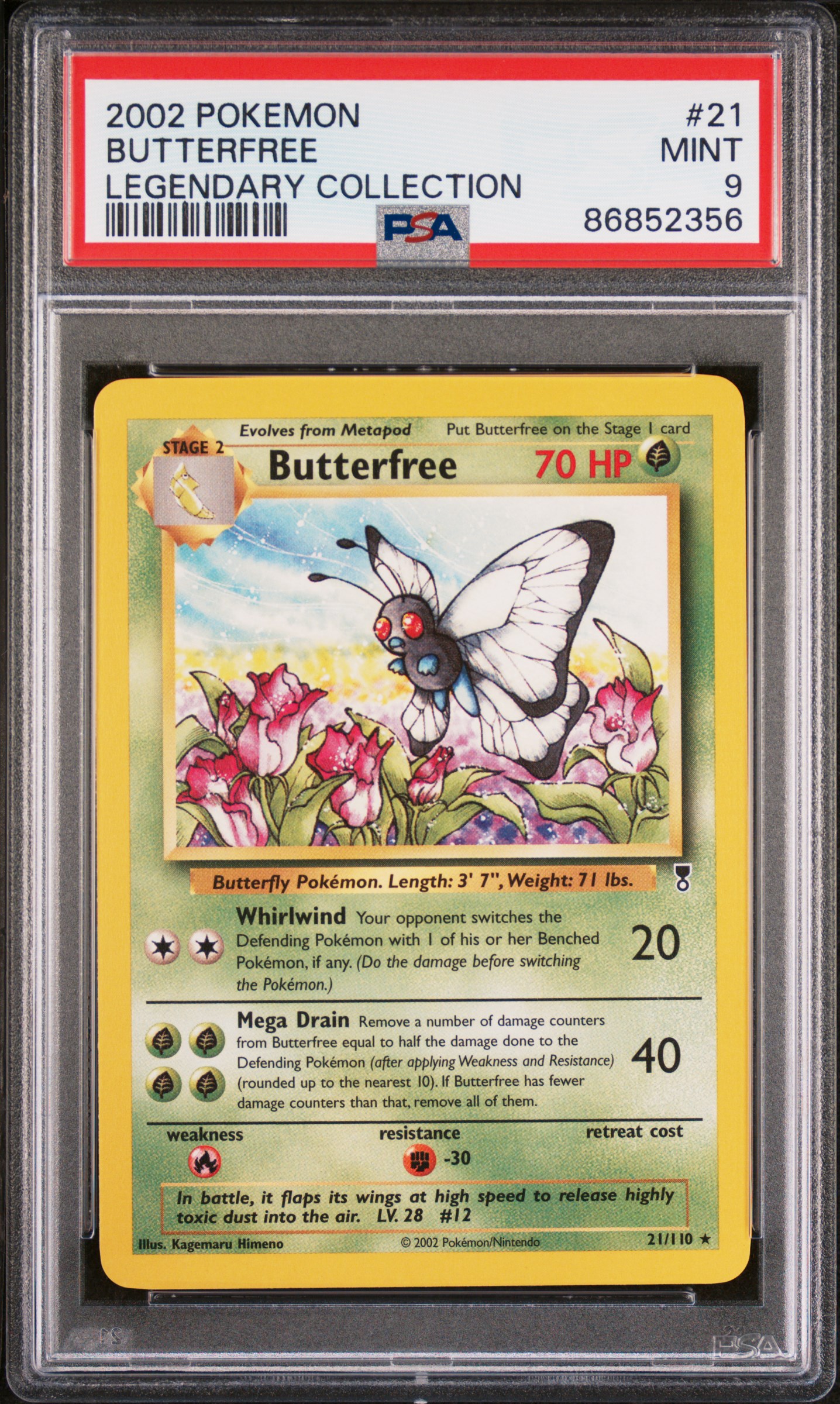 2002 Pokemon Legendary Collection 21 Butterfree – PSA MINT 9