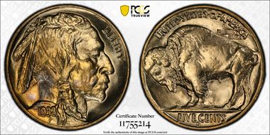 1938-D/S 5C Buffalo MS65
