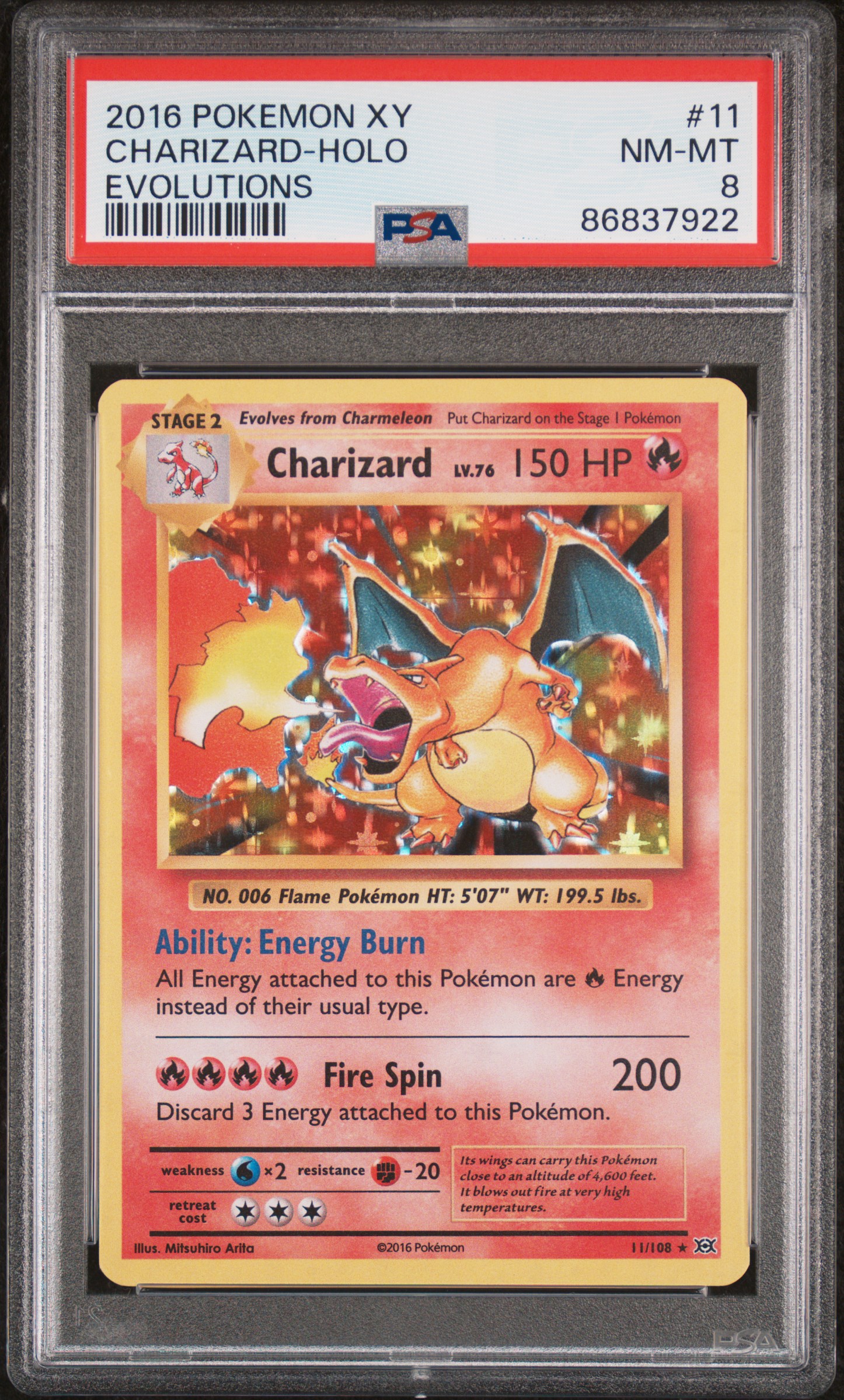 2016 Pokemon Xy Evolutions Charizard-Holo #11 (Evolutions) Nm-Mt 8 front