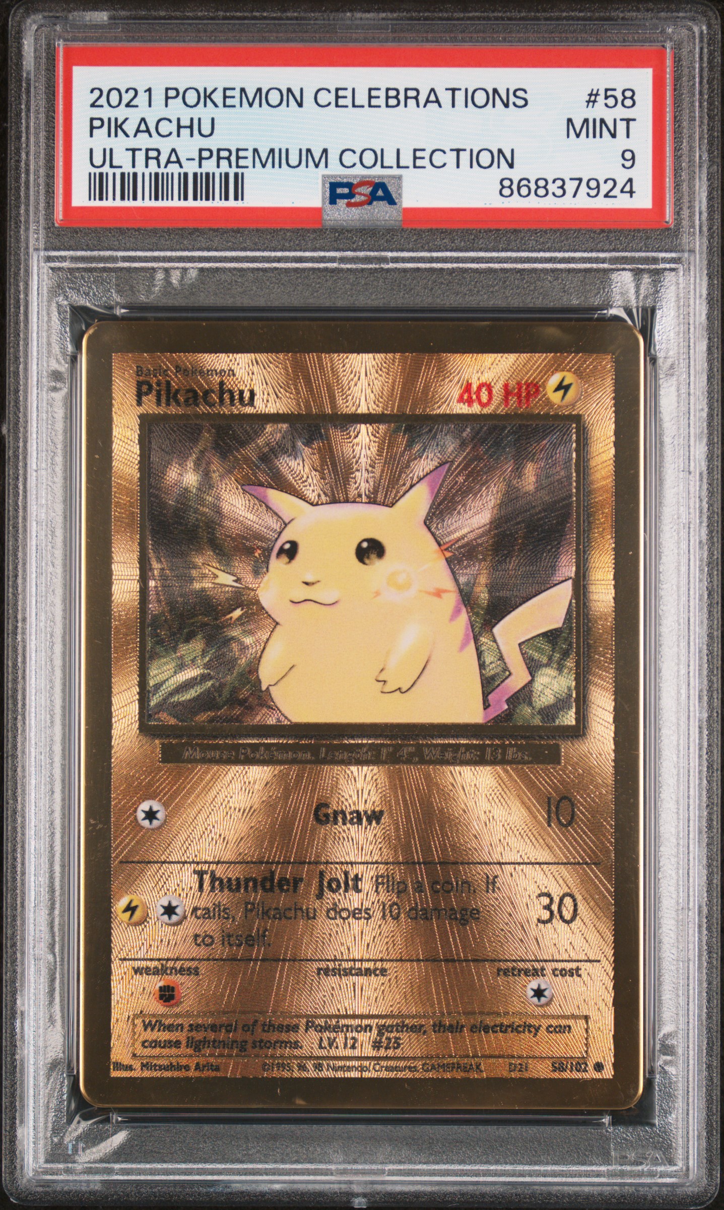 2021 Pokemon Celebrations Ultra-Premium Collection Pikachu #58 (Ultra-Premium Collection) Mint 9 front
