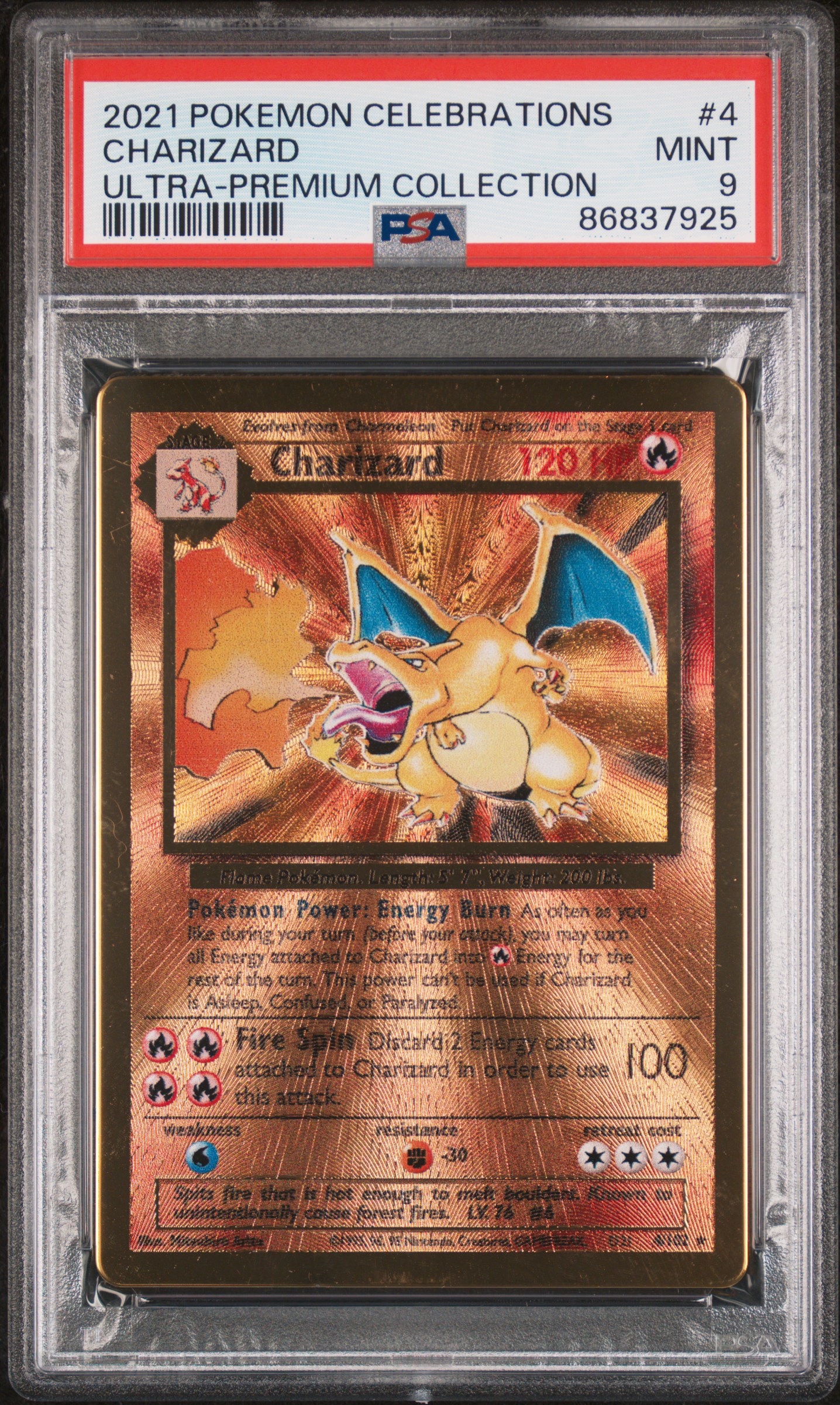 2021 Pokemon Celebrations Ultra-Premium Collection Charizard #4 (Ultra-Premium Collection) Mint 9 front
