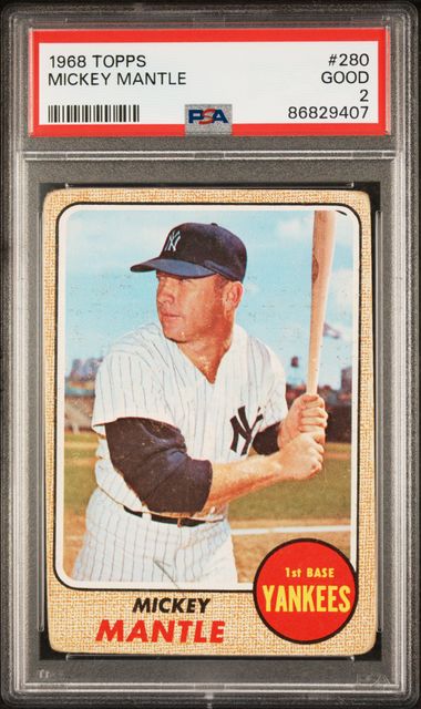 1953 Topps Baseball Mickey Mantle 2nd Year Card #82 PSA Graded 1 Poor  Condition