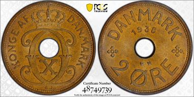 1938 N; GJ 2 Øre MS64BN