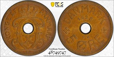 1928 N GJ 5 Øre KM-828.2 MS63BN
