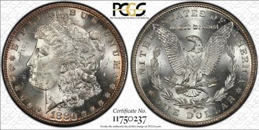 1880/79-S $1 VAM 8, Doubled 18-0 MS64