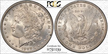 1888 $1 VAM 18, Doubled Eyelid MS64