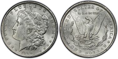 1889 $1 VAM 28A Pitted Reverse MS63