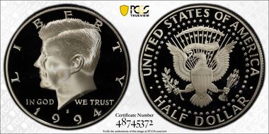 1994-S 50C Silver PR70DCAM