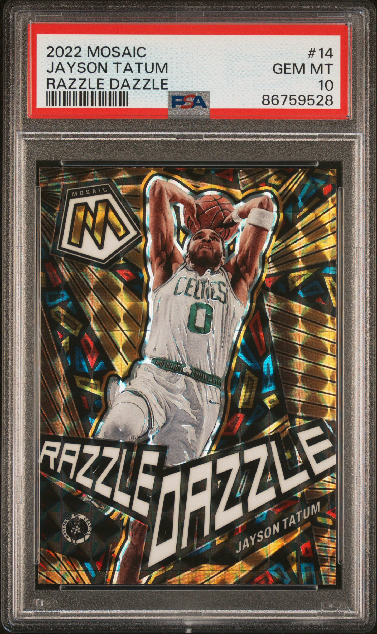 Jayson Tatum 2022 Mosaic #14 Razzle Dazzle /(SSP) PSA 10 Price 