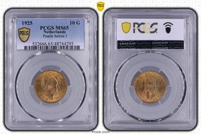 1925 10 G Pearls below I KM-162  Au MS65