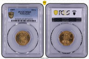 1897 10 G Beaded Border KM-118  Au MS65