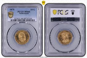 1875 10 G KM-105  Au MS66