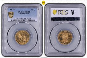 1875 10 G KM-105  Au MS65
