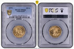 1875 10 G KM-105  Au MS66