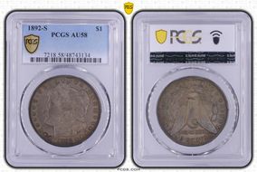 1892-S $1 AU58