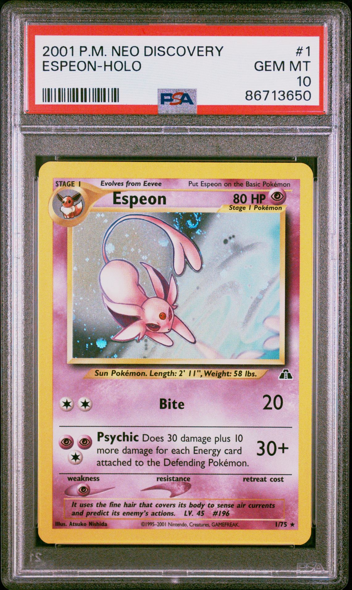 2001 Pokemon POKEMON NEO DISCOVERY Holo #1 Espeon-Holo front