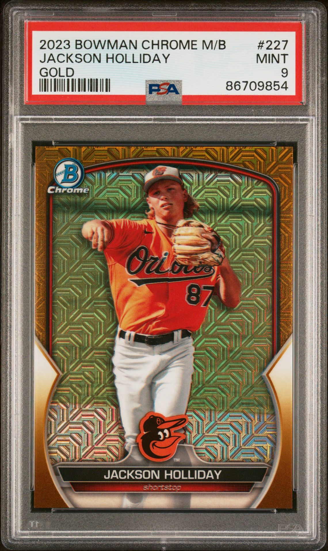 2023 Bowman BOWMAN MEGA BOX CHROME GOLD REFRACTOR #227 Jackson Holliday front