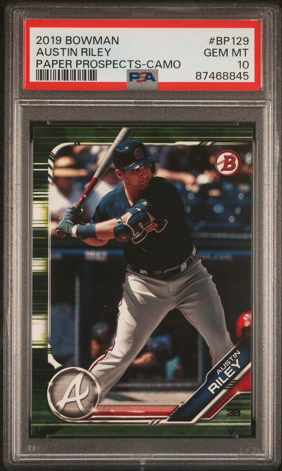 2019 Bowman BOWMAN PAPER PROSPECTS CAMO #BP129 Austin Riley front