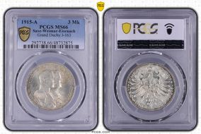 1915-A 3 Mk Grand Duchy J-163 MS66