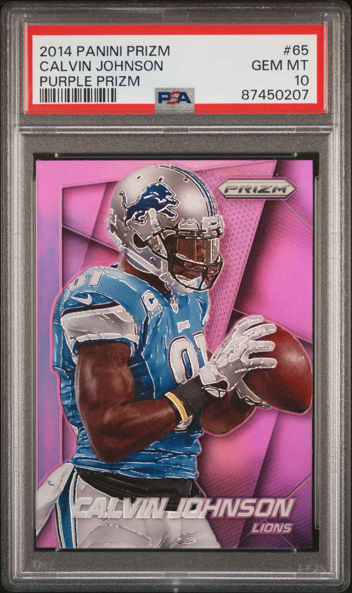 2014 Panini PANINI PRIZM PURPLE PRIZM #65 Calvin Johnson front